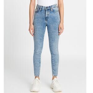 KanCan Estilo High Rise Skinny Jeans Acid Wash Distressed Frayed Size 3 24"